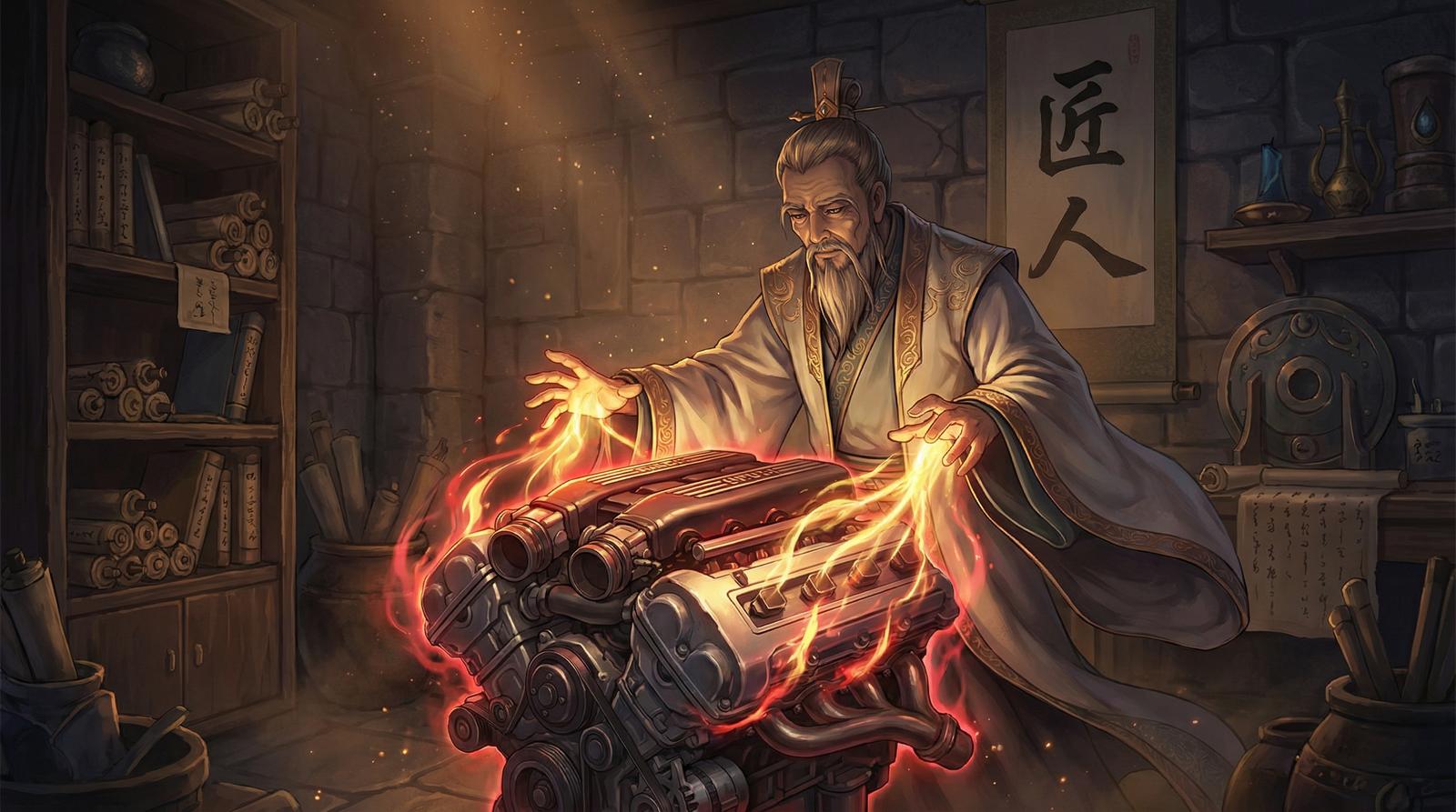 黄色仓库修车改装视频-发动机改装教程
